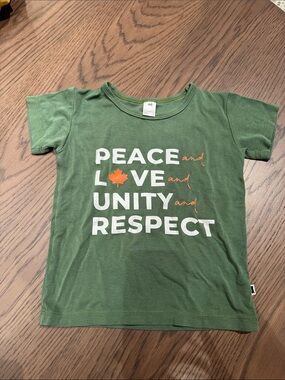 Kids Green 'Peace Love Unity Respect' Graphic Tee